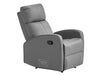 3+1 Recliner Sofa Set inc. Chair in Grey Leather Aire with Drop-Down Table & Cup Holders - 2 Piece Parma Sofa Set