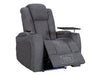 Set of 5 Electric Home Cinema Seats in Grey Woven Fabric, With Recliner, Massage Seats, Removable Table, USB, Lights, Storage Arms, Chilled Cupholders - Pavia