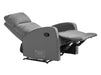 3 2 1 Recliner Sofa Set. 3 Piece Recliner Sofa Package Suite in Grey Leather with Drop-Down Table & Drink Holders- Parma