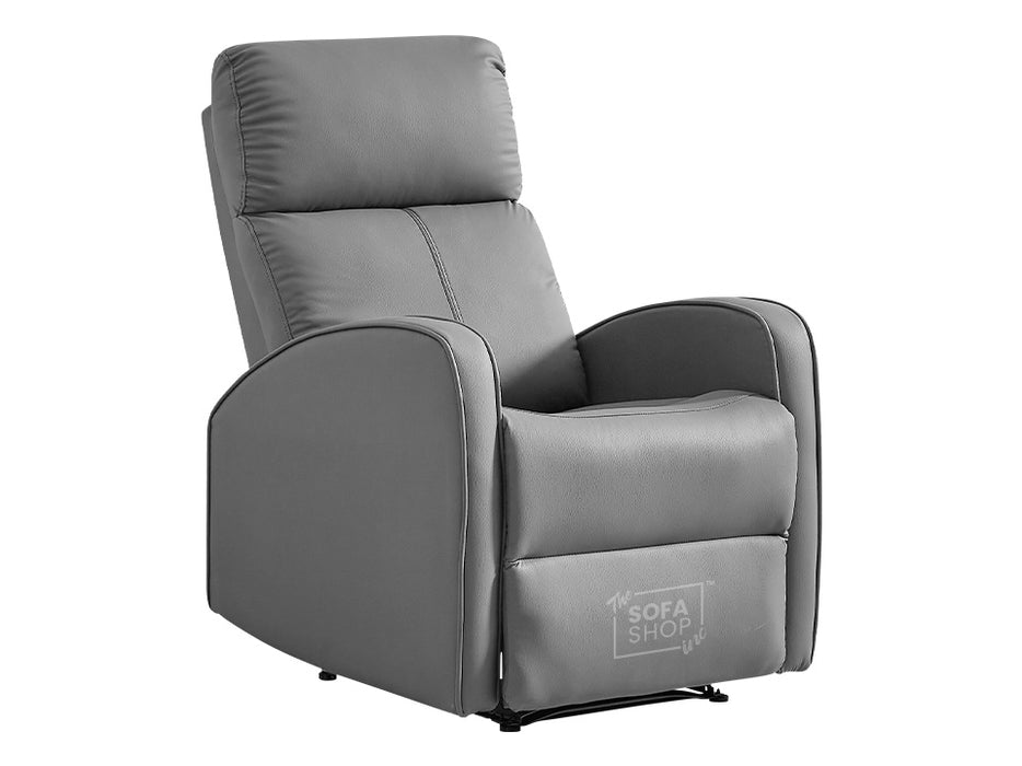 Grey Leather Recliner Chair - Parma