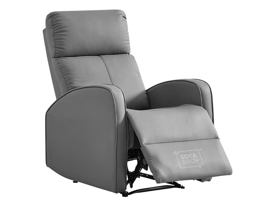 Grey Leather Recliner Chair - Parma