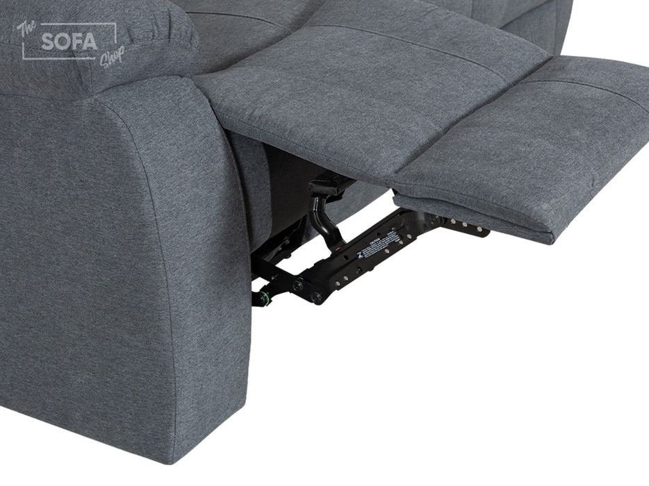 3 Seater Electric Recliner Sofa in Dark Grey Fabric with USB Ports , Drop-Down Table & Cupholders - Chelsea