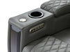 Electric Recliner Chair & Cinema Seat in Grey Real Leather with USB, LED Lights and Chilled Cupholders - Assisi