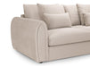 Large Corner Sofa in Grey Or Beige Fabric - Mirabel