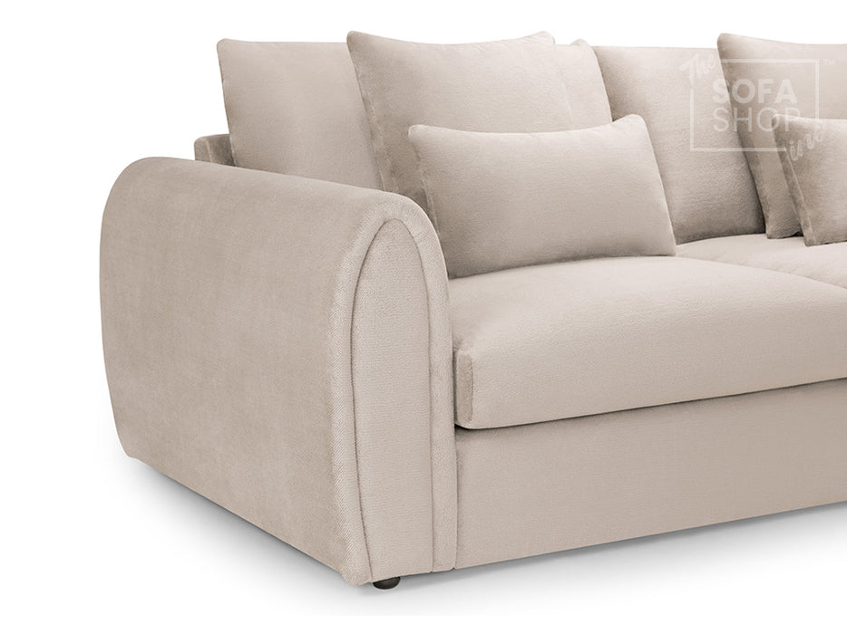 Large Corner Sofa in Grey Or Beige Fabric - Mirabel