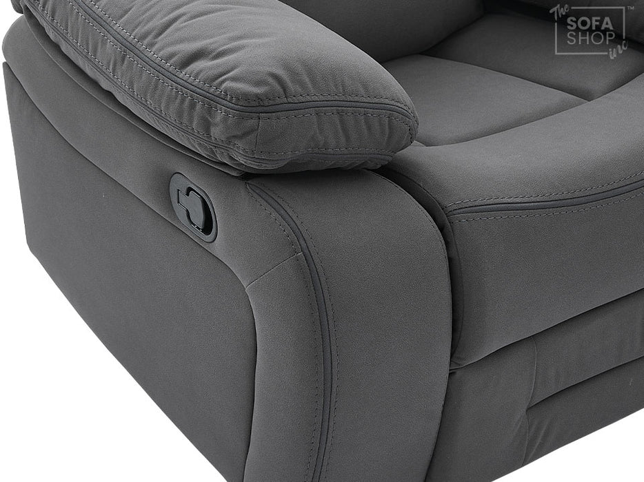 Fabric Recliner Chair in Dark Grey - Foster