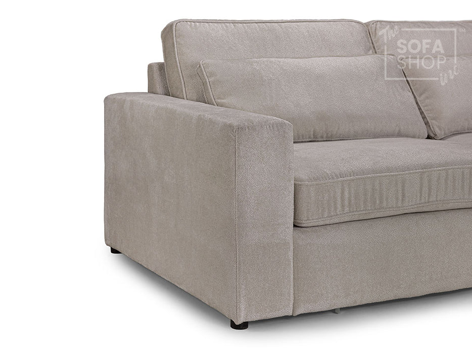 Right Hand Facing Corner Sofa in Mocha, White Or Grey Fabric - Kiana