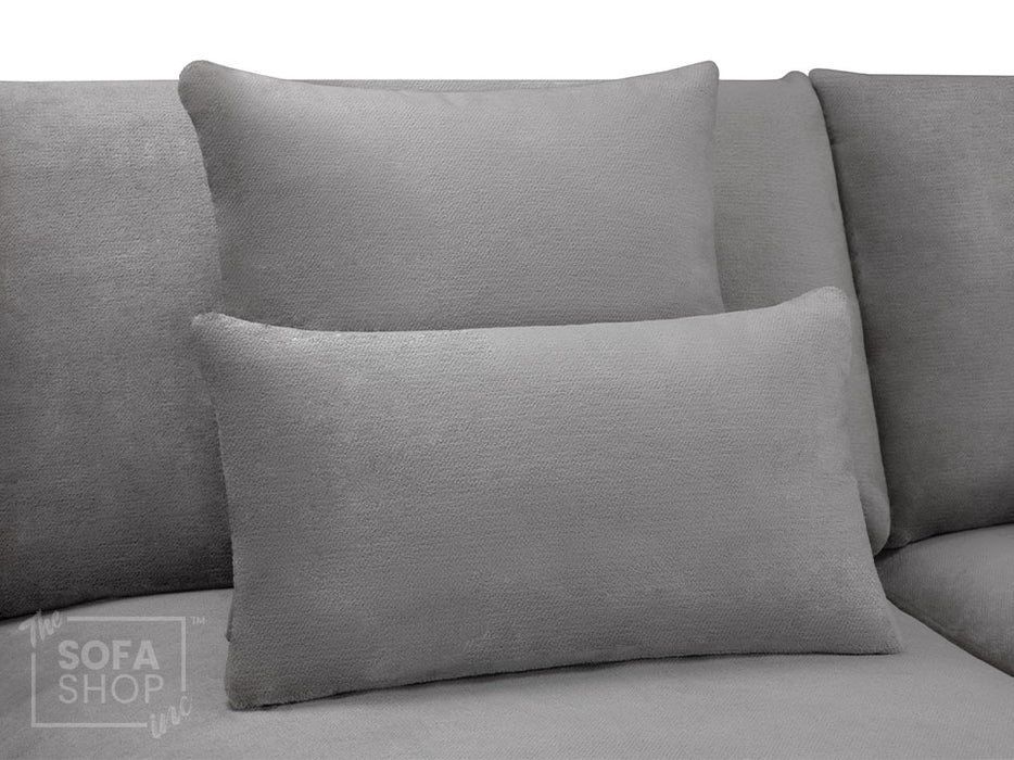 Large Corner Sofa in Grey Or Beige Fabric - Mirabel