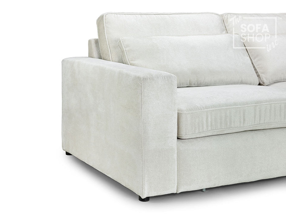 Left Hand Facing Corner Sofa in Grey, White Or Mocha Fabric -  Kiana