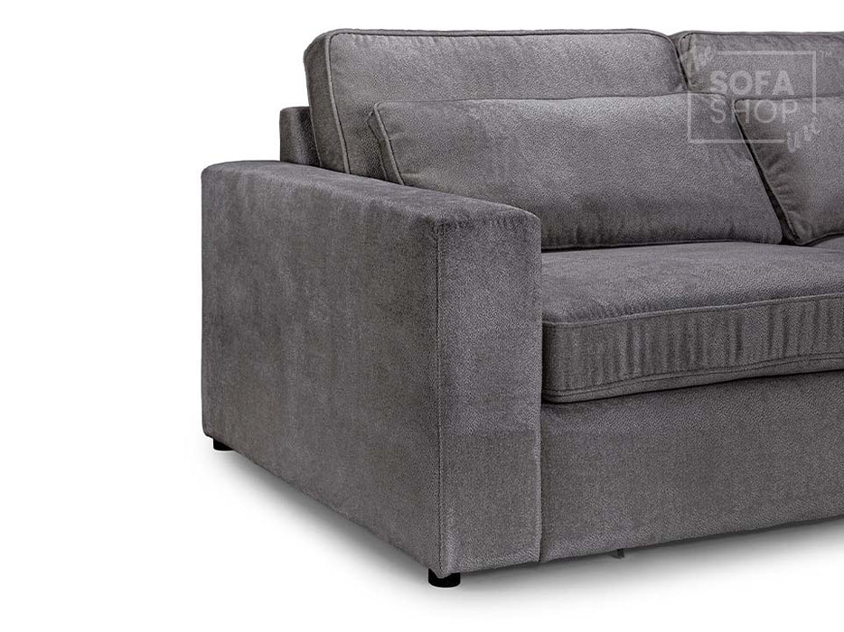 Modular Corner Sofa In Grey, White Or Mocha Fabric -  Kiana