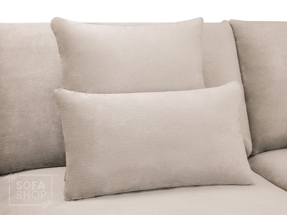 Left Hand Facing Corner Sofa in Beige Or Grey Fabric - Mirabel