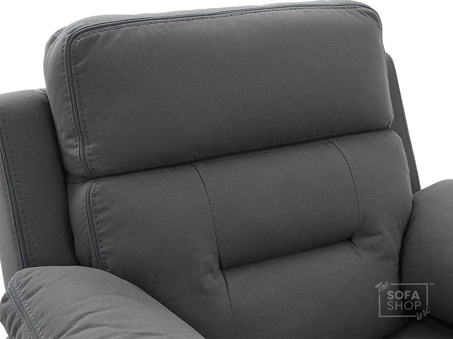 Electric Recliner Chair in Grey Velvet Fabric | Power Recliners & USB Ports | Foster | Sofa Sale