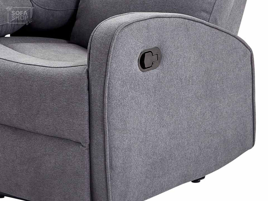 2+1 Recliner Sofa Manual in Dark Grey Fabric - 2 Piece Parma Sofa Set