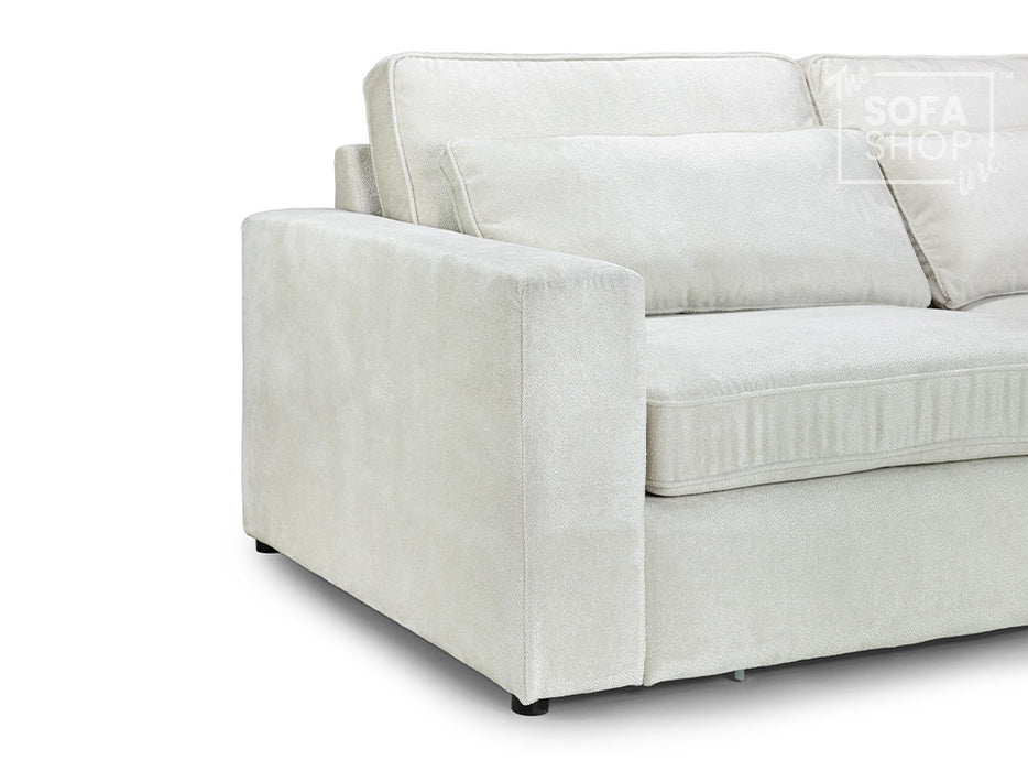 Left Hand Facing Corner Sofa in Grey, White Or Mocha Fabric -  Kiana