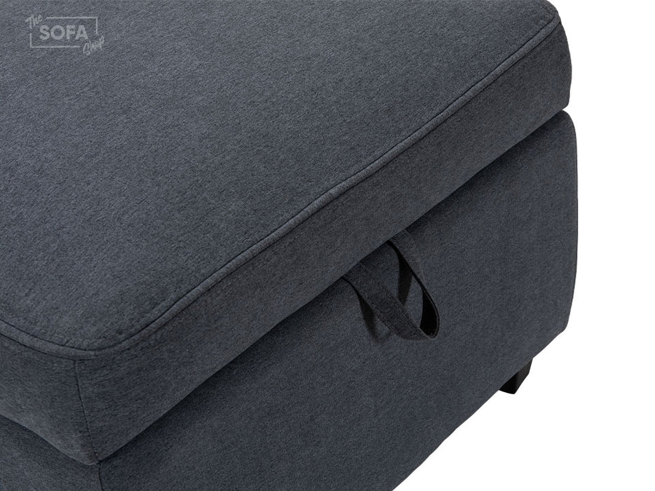 Dark Grey Fabric Storage Footstool - Ravenna
