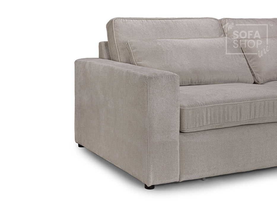 Modular Corner Sofa In Grey, White Or Mocha Fabric -  Kiana