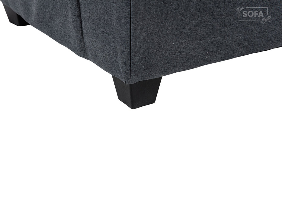 Dark Grey Fabric Storage Footstool - Ravenna