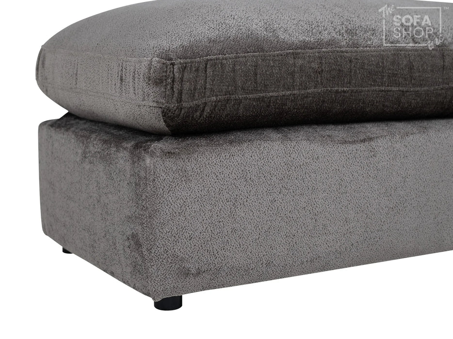 Grey Fabric Footstool For Sofa - Genova