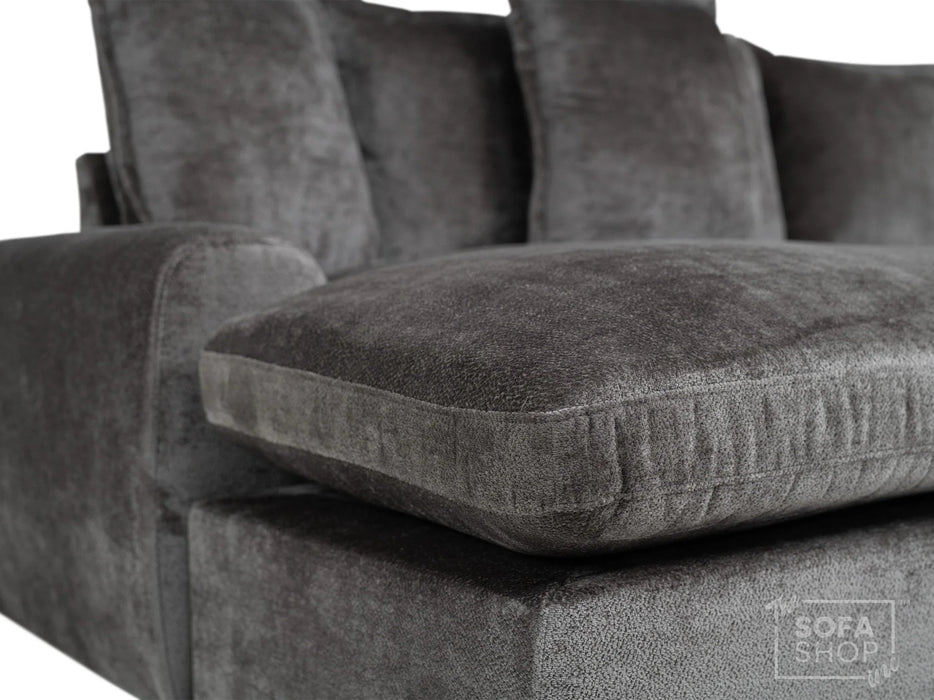 Grey Corner Sofa Bed with Footstool - Genova