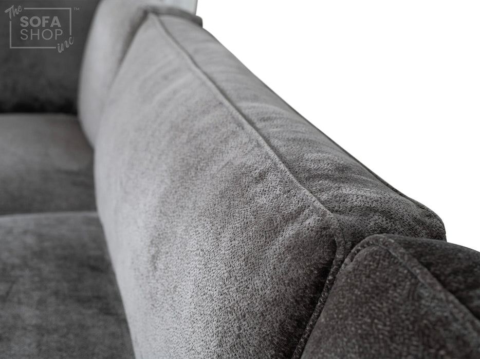 Fabric U Shaped Corner Sofa In Grey - Novara