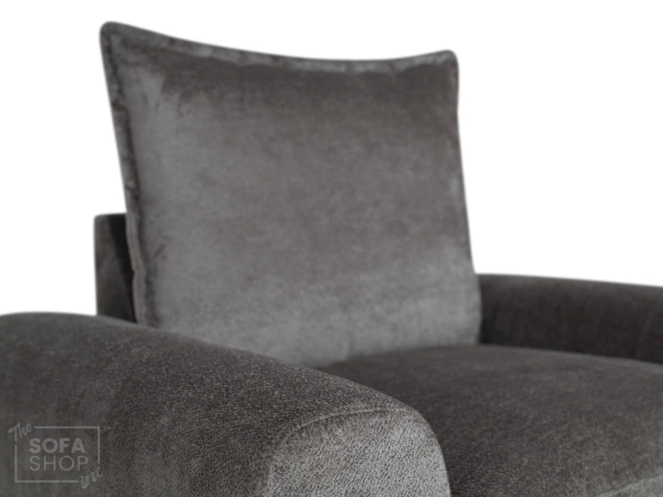 Set of 2+1 Seater Grey Fabric Sofa With Removable Cushions