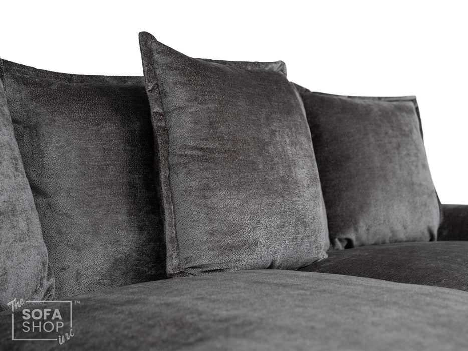 Grey Corner Sofa Bed with Footstool - Genova