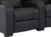 3 Seater Electric Recliner Sofa & Cinema Seats Smart Cinema Sofa With USB, LED Lights & Console in Black Real Leather - Rimini