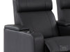 3 Seater Electric Recliner Sofa & Cinema Seats Smart Cinema Sofa With USB, LED Lights & Console in Black Real Leather - Rimini