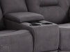 2 Seat Electric Recliner Home Cinema Theatre Sofa | Fabric Couch In Black + Chilled Cupholders + Console + LED Lights + USB | Florence | The Sofa Shop