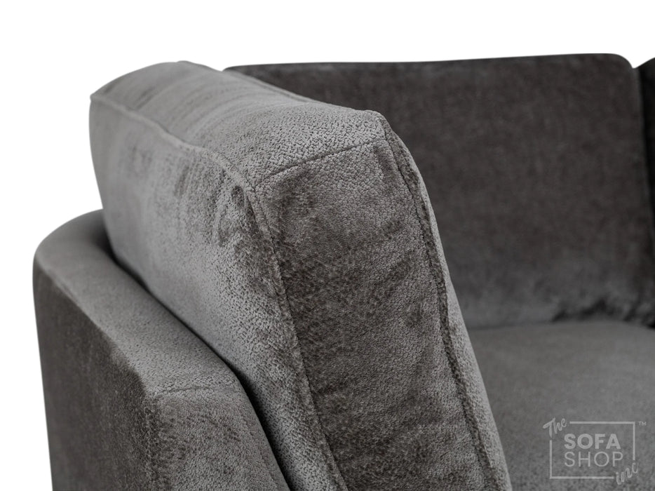 Fabric U Shaped Corner Sofa In Grey - Novara