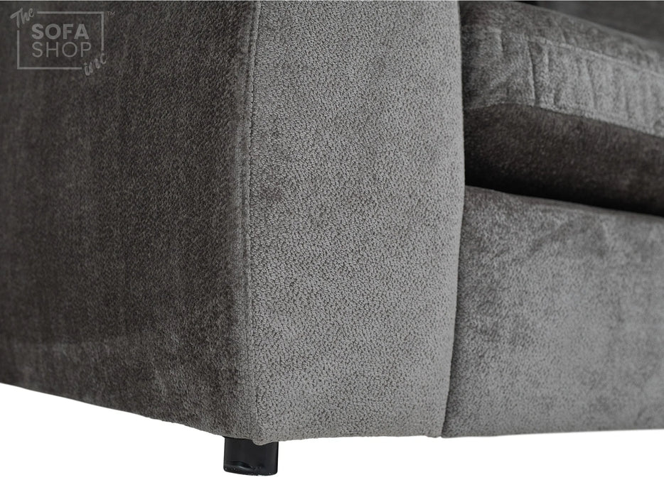 3 2 1 Fabric Sofa Set in Grey With Removable Cushions - Genova