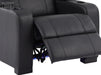 Electric Recliner Chair & Cinema Seat in Black Real Leather with USB, LED Lights and Chilled Cupholders - Rimini