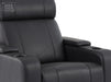 Electric Recliner Chair & Cinema Seat in Black Real Leather with USB, LED Lights and Chilled Cupholders - Rimini