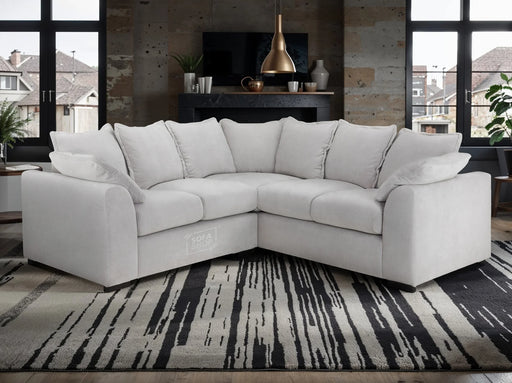 Large Corner Fabric Sofa In White - Colbee