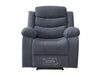 Electric Recliner Corner Sofa and Chair in Dark Grey Fabric with Console, Wireless Chargers & Cup Holders - Chelsea