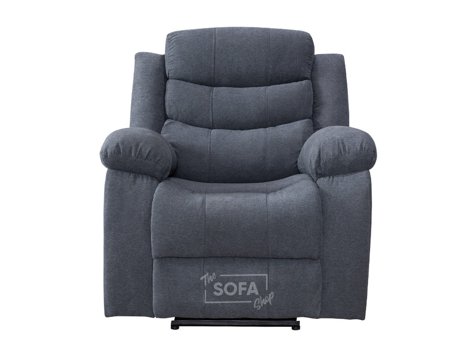 1+1 Set of Sofa Chairs. 2 Recliner Electric Chairs in Dark Grey Fabric - Chelsea