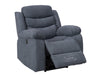 Electric Recliner Corner Sofa and Chair in Dark Grey Fabric with Console, Wireless Chargers & Cup Holders - Chelsea