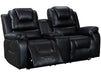 2 Seater Electric Recliner Sofa in Black Leather with USB Ports & Cup Holders - Veneto