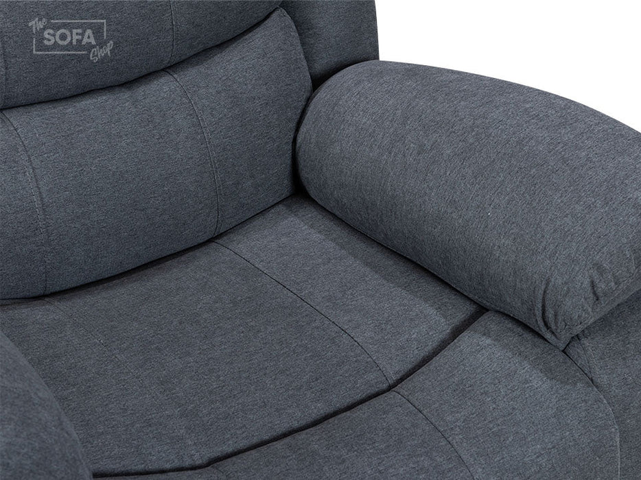 Riser Chair and Footstool in Dark Grey Fabric - Sorrento