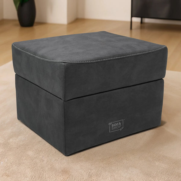 Storage Footstool In Black Fabric - Florence