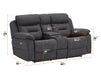 2 Seater Electric Recliner Sofa In Black Resilience Fabric With Power Headrest, Chilled Cup Holders & Storage Box - Florence