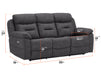 3+1 Piece Electric Home Cinema Theatre Sofa Set | Fabric Couch Suite Package In Black + Cupholders + Wireless Charger  | Florence | The Sofa Shop