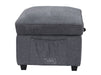 Storage Footstool In Grey Tweed - Ravenna