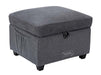 Storage Footstool In Grey Tweed - Ravenna