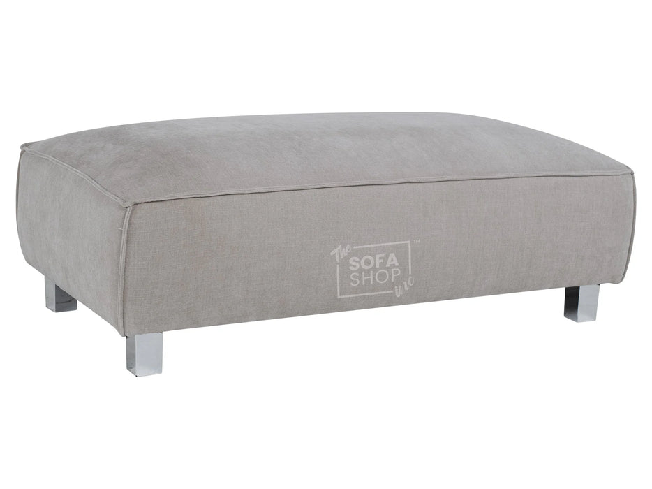 Beige Fabric Footstool - Vicenza