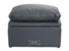 Grey Leather Cushion Top Footstool - Bari