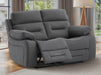 2 Seater Electric Recliner Sofa in Grey Velvet with USB Ports & Cup holders - Foster