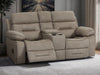 2 Seater Fabric Electric Recliner Cinema Sofa in Beige Fabric with Console, Power Headrest, Power Recliner, Bluetooth, Socket Set, Storage Drawer, USB & Wireless Charging | Sicily | The Sofa Shop