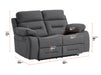 2 1 1 Recliner Sofa Set inc. Chairs in Dark Grey Fabric - 3 Piece Recliner Sofa Set - Foster