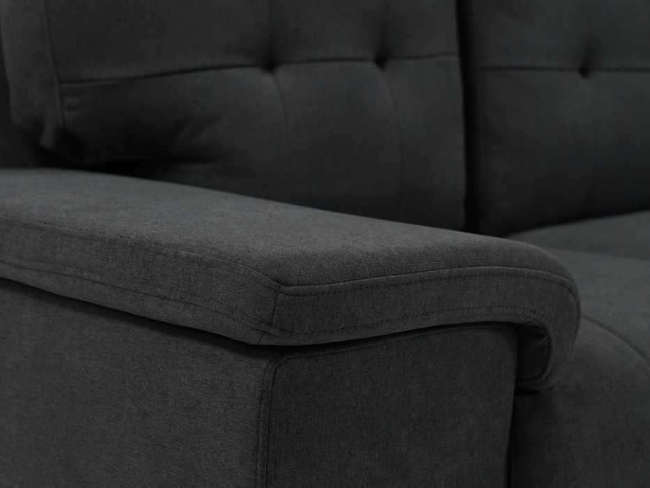 3+2 Sofa Set in Dark Grey Fabric | 2 Piece Sofa Suite with Chrome Feet | Kansas | (Samples 55 & 58) | The Sofa Shop